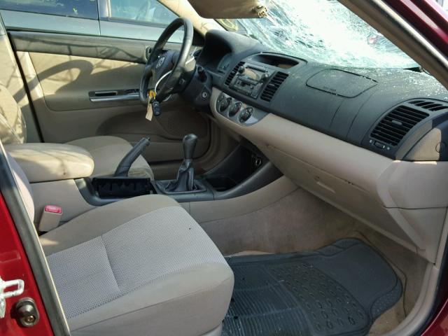 JTDBE32K440263074 - 2004 TOYOTA CAMRY LE წითელი ფოტო 5