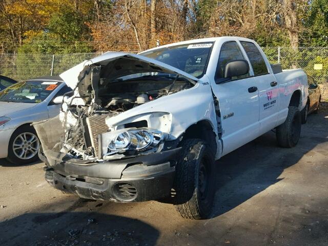 1D7HU18N88J196746 - 2008 DODGE RAM 1500 S WHITE photo 2