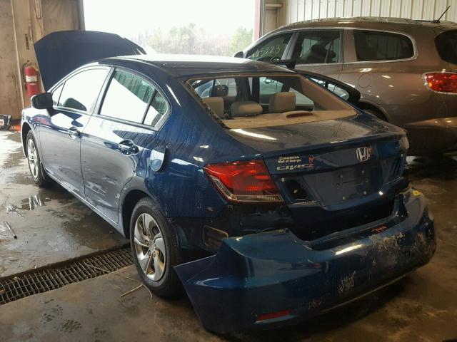 19XFB2F5XEE024162 - 2014 HONDA CIVIC LX BLUE photo 3