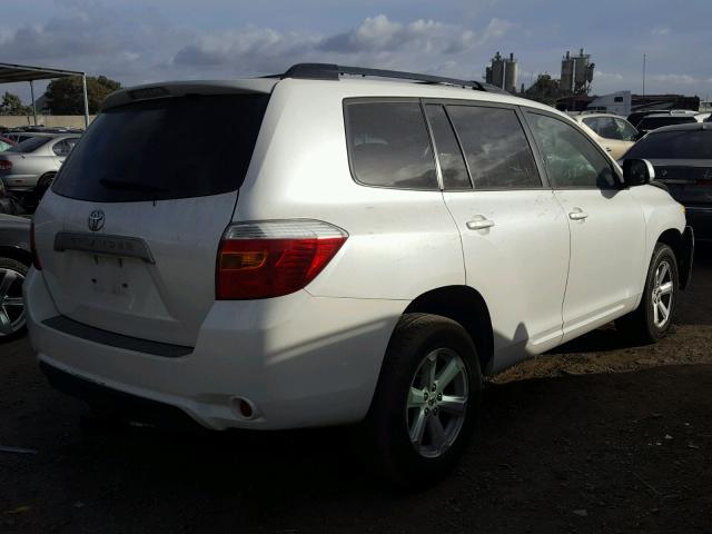 5TDZA3EH6AS005156 - 2010 TOYOTA HIGHLANDER WHITE photo 4