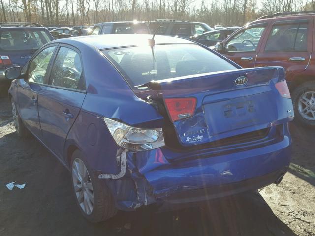 KNAFW4A33A5283097 - 2010 KIA FORTE SX BLUE photo 3