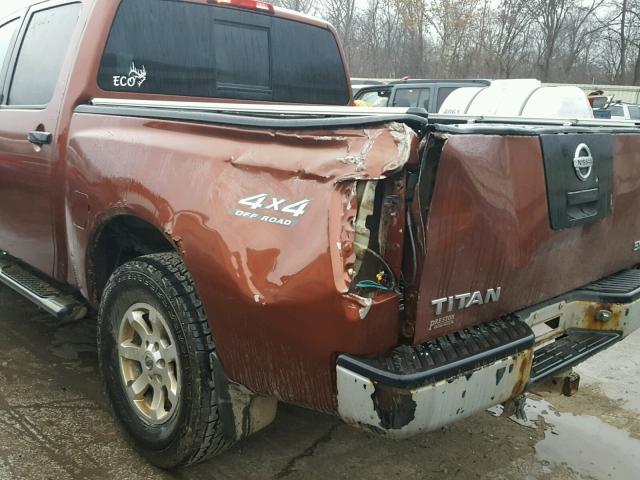 1N6AA07B74N520033 - 2004 NISSAN TITAN XE BROWN photo 9