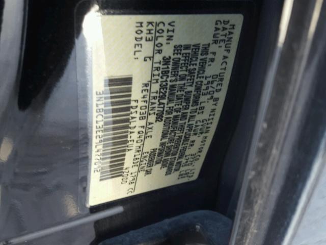 3N1BC13E29L477092 - 2009 NISSAN VERSA S BLACK photo 10