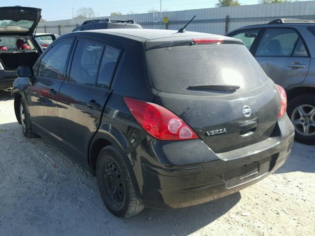 3N1BC13E29L477092 - 2009 NISSAN VERSA S BLACK photo 3