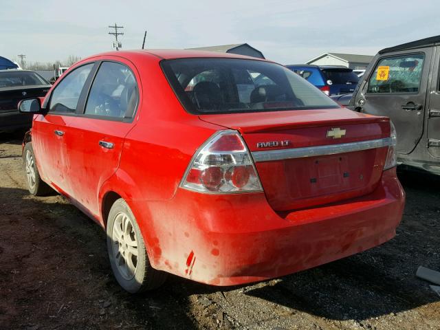 KL1TG56E09B609879 - 2009 CHEVROLET AVEO LT RED photo 3