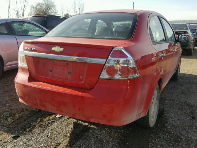 KL1TG56E09B609879 - 2009 CHEVROLET AVEO LT RED photo 4