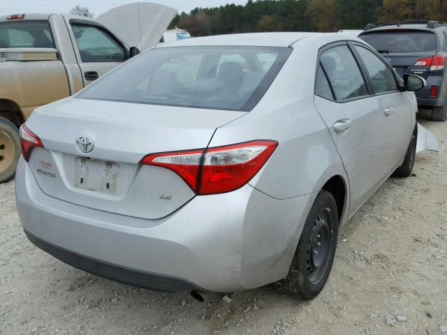 5YFBURHE6EP021546 - 2014 TOYOTA COROLLA L SILVER photo 4