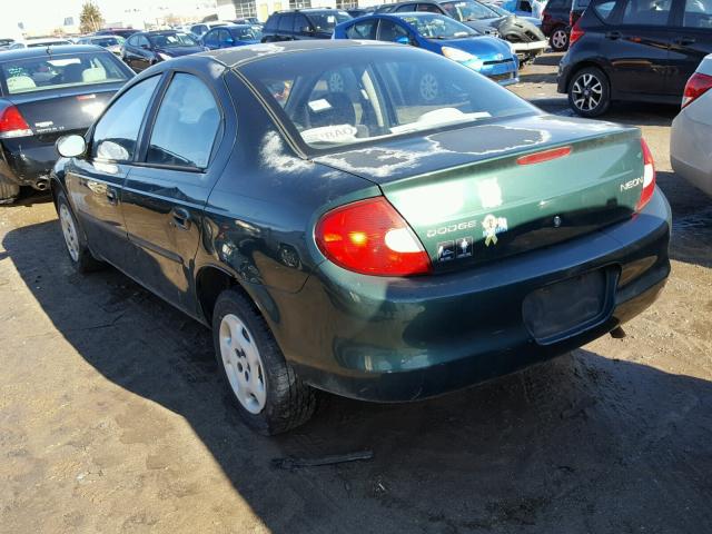 1B3ES46C8YD867869 - 2000 DODGE NEON BASE GREEN photo 3