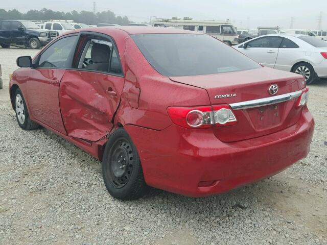 5YFBU4EE0CP073193 - 2012 TOYOTA COROLLA BA RED photo 3