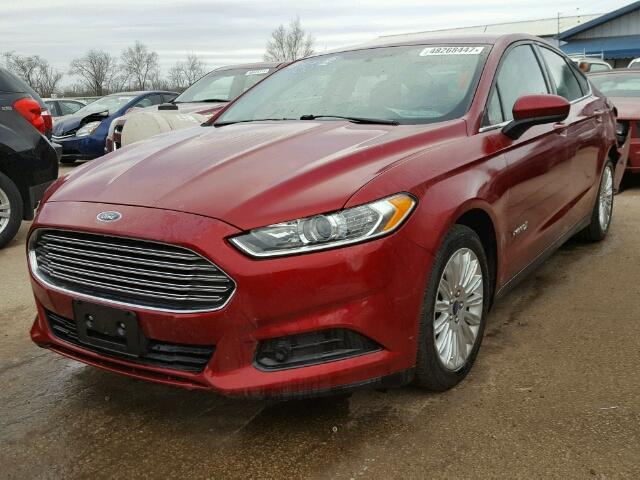 3FA6P0UU1ER266210 - 2014 FORD FUSION S H RED photo 2