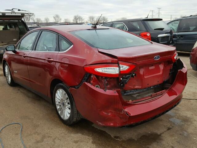 3FA6P0UU1ER266210 - 2014 FORD FUSION S H RED photo 3