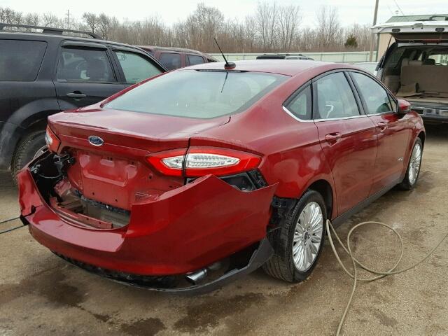 3FA6P0UU1ER266210 - 2014 FORD FUSION S H RED photo 4