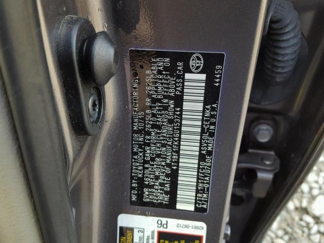 4T1BF1FK4GU153744 - 2016 TOYOTA CAMRY LE ნაცრისფერი ფოტო 10