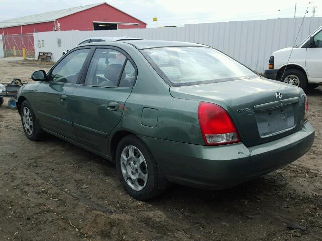 KMHDN45D02U248116 - 2002 HYUNDAI ELANTRA GL GREEN photo 3