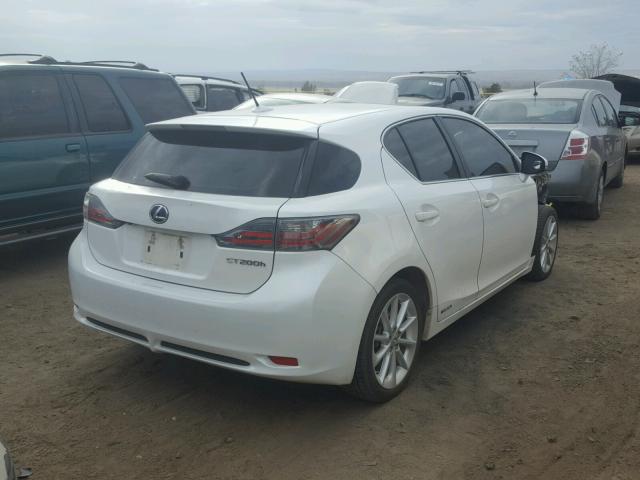 JTHKD5BH4B2043484 - 2011 LEXUS CT 200 WHITE photo 4