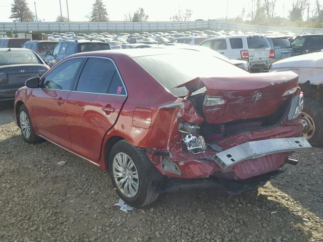 4T1BF1FK1DU665800 - 2013 TOYOTA CAMRY L RED photo 3