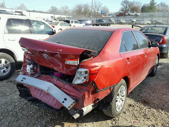 4T1BF1FK1DU665800 - 2013 TOYOTA CAMRY L RED photo 4