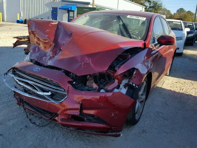 3FA6P0G7XGR337431 - 2016 FORD FUSION S RED photo 2