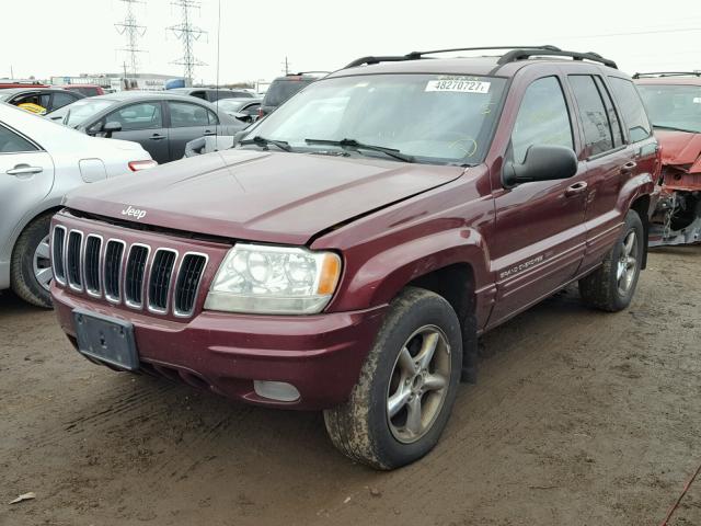 1J4GW58N21C665924 - 2001 JEEP GRAND CHER MAROON photo 2