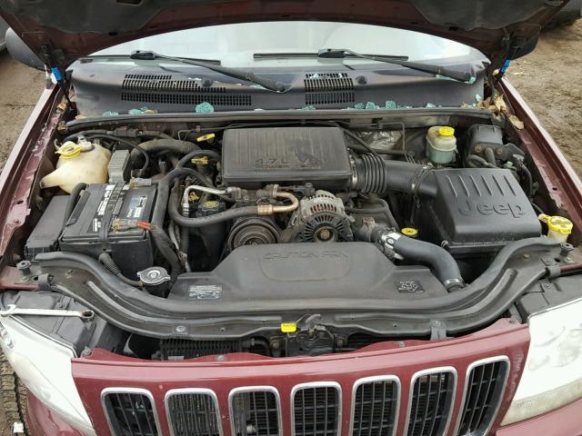 1J4GW58N21C665924 - 2001 JEEP GRAND CHER MAROON photo 7