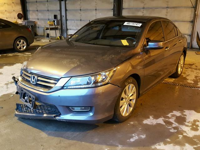 1HGCR2F86DA153608 - 2013 HONDA ACCORD EXL GRAY photo 2