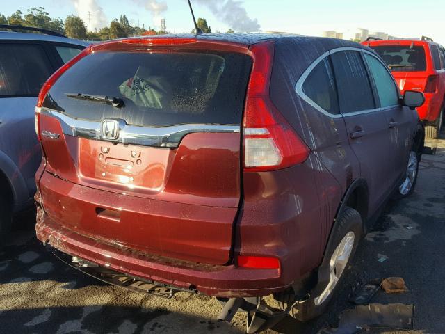 2HKRM3H5XGH554141 - 2016 HONDA CR-V EX MAROON photo 4