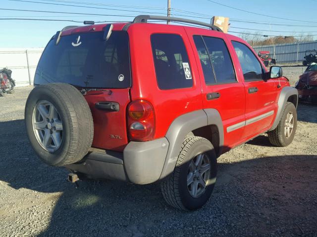 1J4GL48KX2W271113 - 2002 JEEP LIBERTY SP RED photo 4