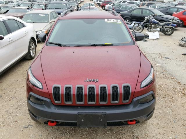 1C4PJMBS8EW100482 - 2014 JEEP CHEROKEE T RED photo 9