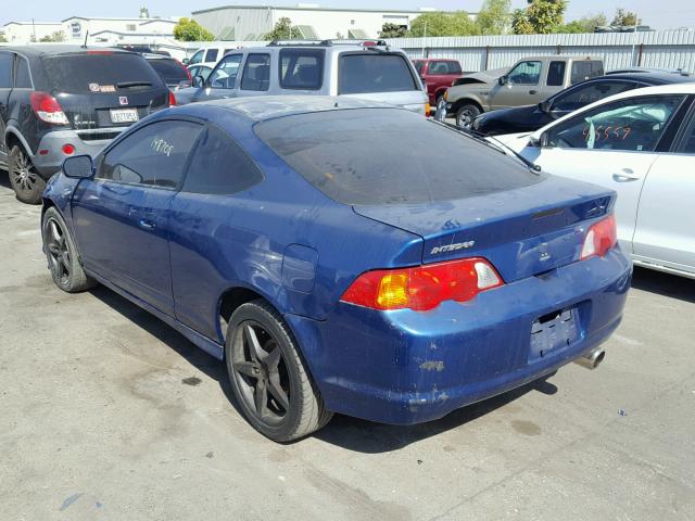 JH4DC53043C020108 - 2003 ACURA RSX TYPE-S BLUE photo 3