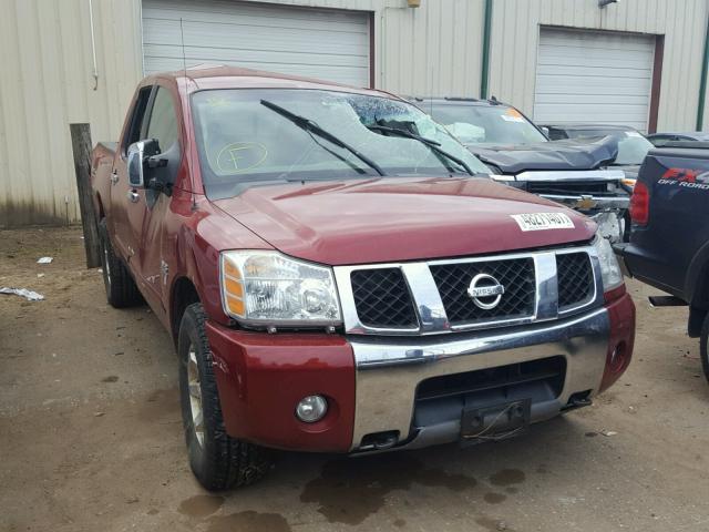 1N6AA07B54N550003 - 2004 NISSAN TITAN XE BURGUNDY photo 1