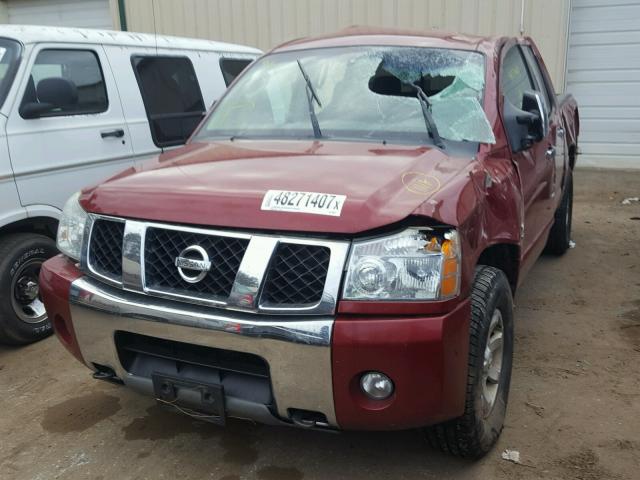 1N6AA07B54N550003 - 2004 NISSAN TITAN XE BURGUNDY photo 2