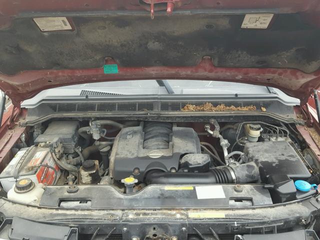 1N6AA07B54N550003 - 2004 NISSAN TITAN XE BURGUNDY photo 7