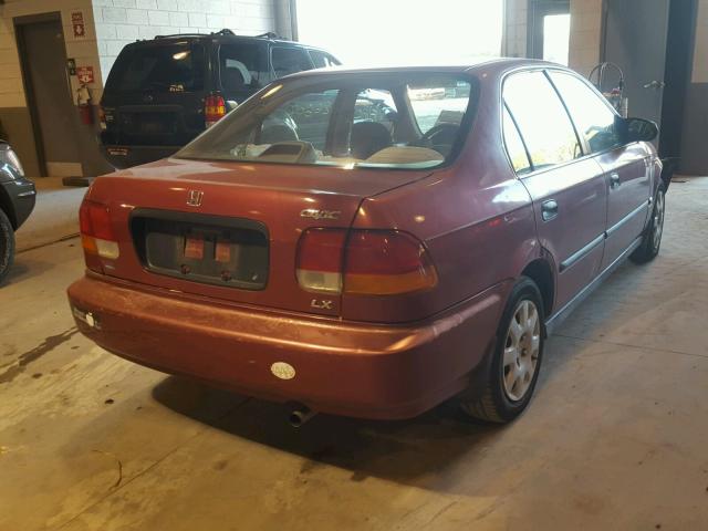 1HGEJ6674WL026779 - 1998 HONDA CIVIC LX RED photo 4