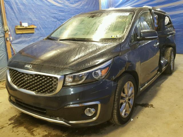 KNDME5C18G6144147 - 2016 KIA SEDONA SXL BLUE photo 2