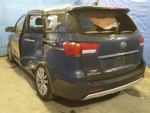 KNDME5C18G6144147 - 2016 KIA SEDONA SXL BLUE photo 3