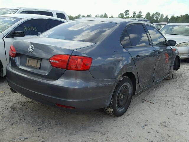 3VW2K7AJ4BM068463 - 2011 VOLKSWAGEN JETTA BASE CHARCOAL photo 4