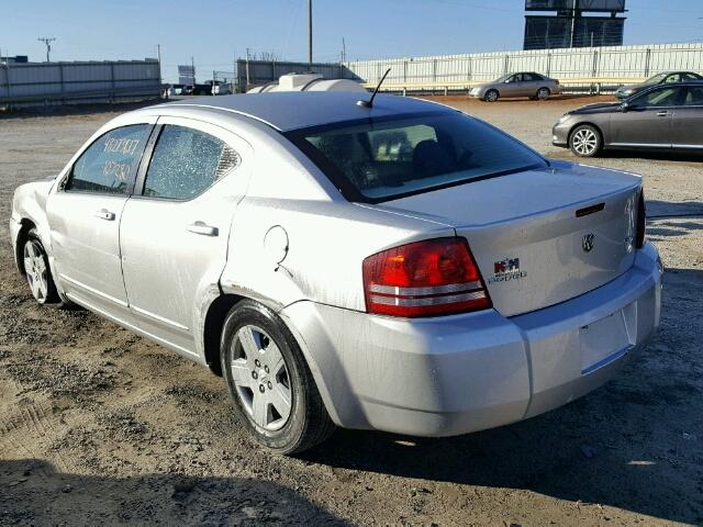 1B3CC4FB8AN193315 - 2010 DODGE AVENGER SX SILVER photo 3