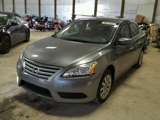 3N1AB7AP9FL676657 - 2015 NISSAN SENTRA S GRAY photo 2