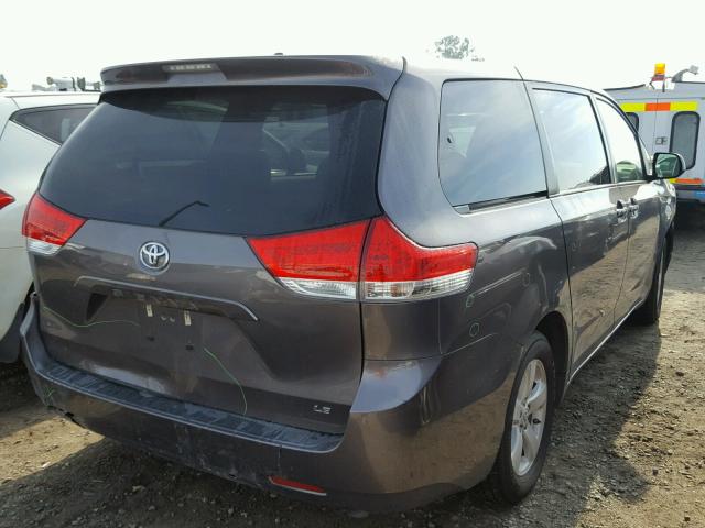 5TDKA3DC5CS016238 - 2012 TOYOTA SIENNA BAS GRAY photo 4