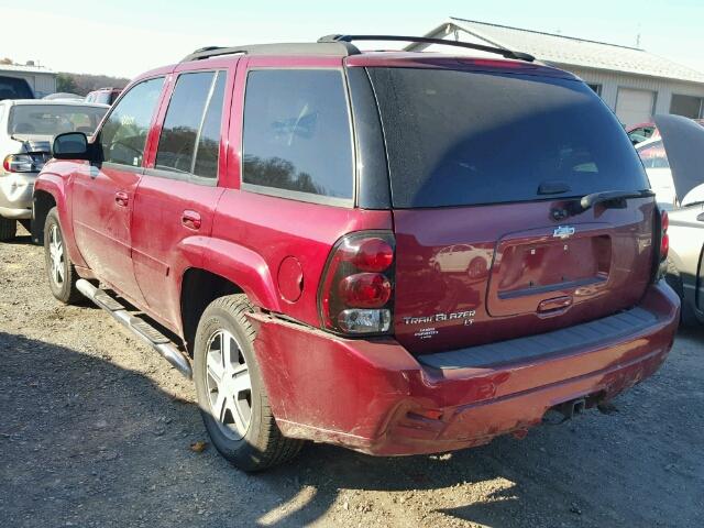 1GNDT13S782160234 - 2008 CHEVROLET TRAILBLAZE RED photo 3