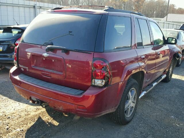 1GNDT13S782160234 - 2008 CHEVROLET TRAILBLAZE RED photo 4