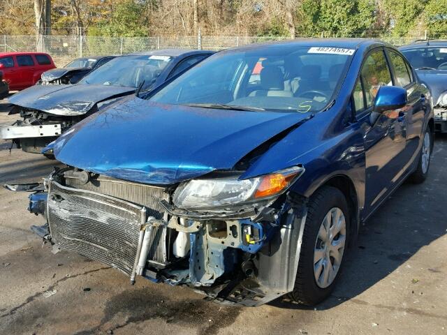 2HGFB2F58CH539714 - 2012 HONDA CIVIC LX BLUE photo 2