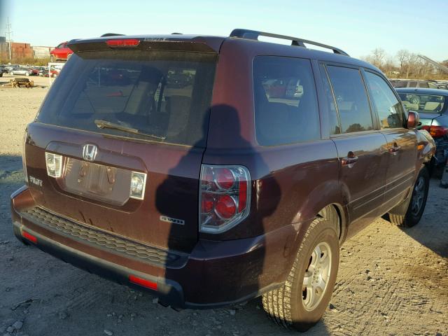 5FNYF18318B027551 - 2008 HONDA PILOT SE MAROON photo 4