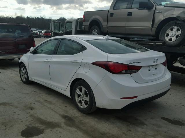 5NPDH4AE9FH559599 - 2015 HYUNDAI ELANTRA SE WHITE photo 3