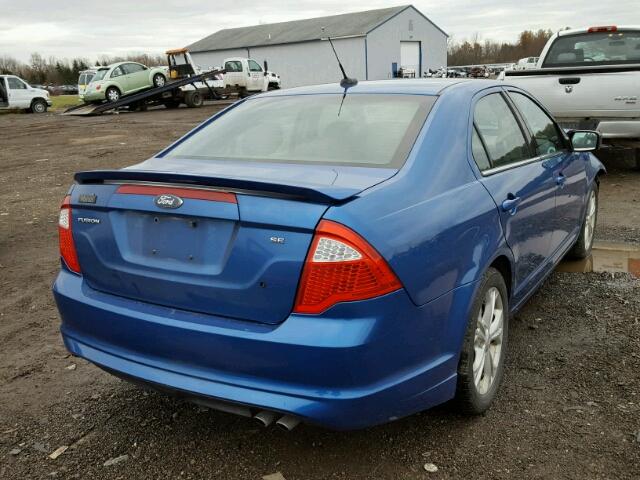 3FAHP0HA1CR191675 - 2012 FORD FUSION SE BLUE photo 4