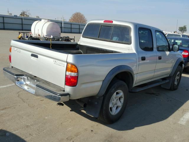 5TEGN92N62Z076130 - 2002 TOYOTA TACOMA DOU SILVER photo 4