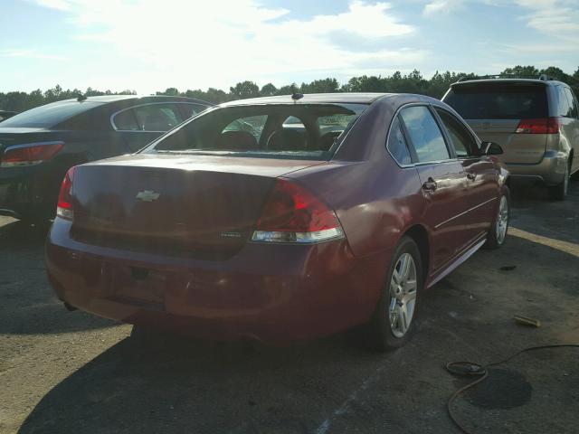 2G1WB5E37E1120113 - 2014 CHEVROLET IMPALA LIM RED photo 4