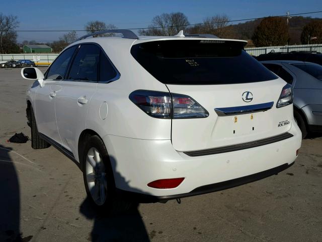 2T2ZK1BA5CC075120 - 2012 LEXUS RX 350 WHITE photo 3