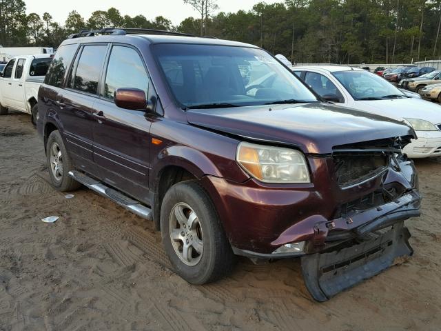 5FNYF28467B008376 - 2007 HONDA PILOT EX RED photo 1