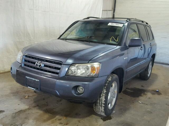 JTEEP21A550070553 - 2005 TOYOTA HIGHLANDER BLUE photo 2